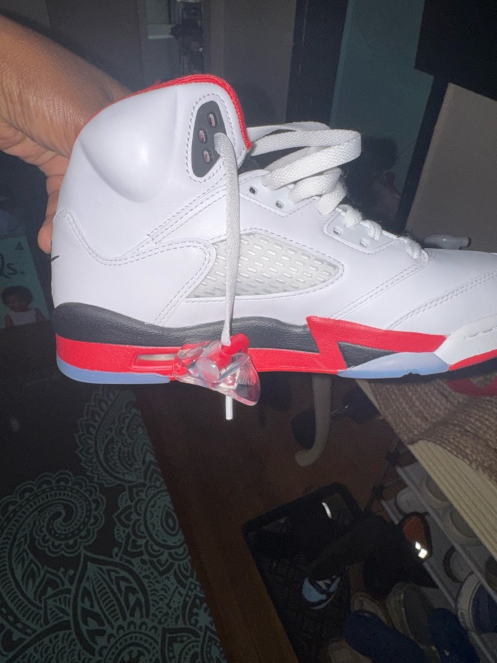 Jordan Kids White, Red, and Black Basketball Sneakers - Picture 4 of 4